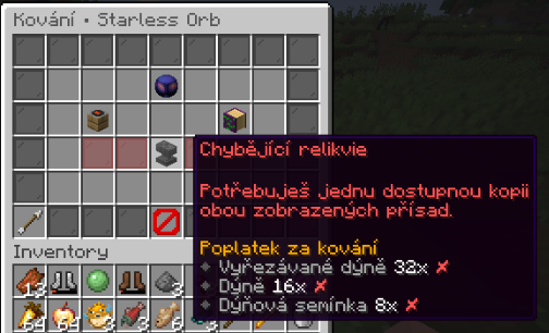 Kování při chybějících přísadách a poplatek v dýních a semínkách