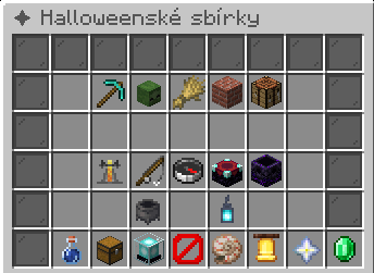 Hlavní menu halloweenských sbírek