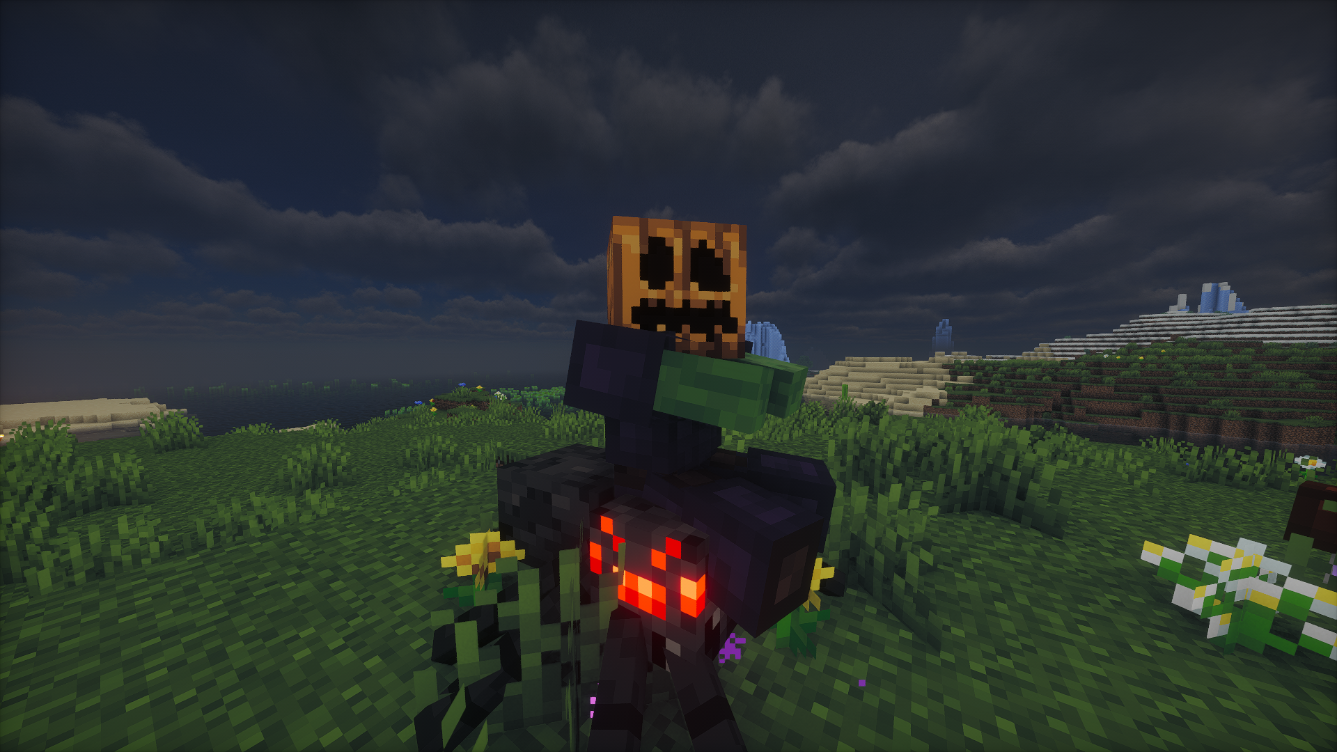 Dýňová zombie jedoucí na pavoukovi
